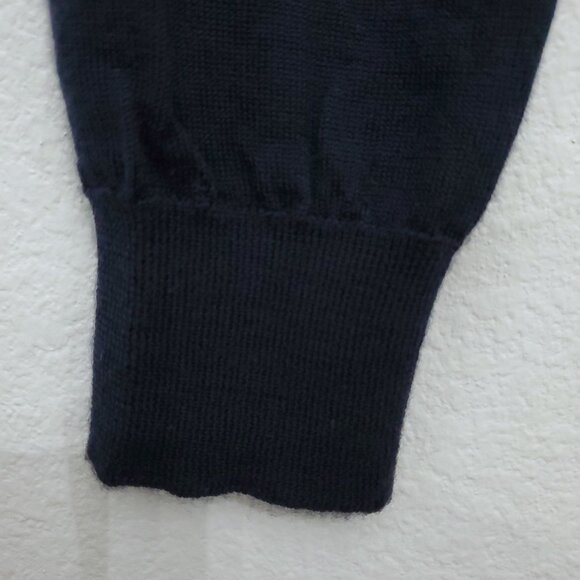 Tory Burch Navy Blue 100% Merino Wool Button-Up Cardigan Sweater Size Small - Picture 8 of 14